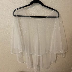 NWOT Pearl Sheer Bridal Topper Capelet